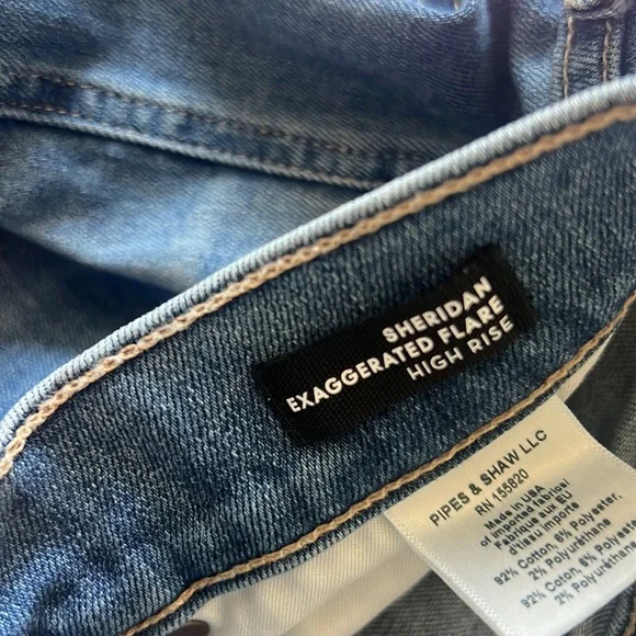 Veronica Beard 26 Sheridan Exaggerated Flare High Rise Bell Bottom Jeans Stitch - Picture 4 of 4